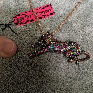 Betsy Johnson Big cat Necklace/Pin
